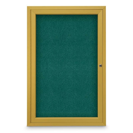 United Visual Products Sliding Door Indoor Enclosed Corkboard, 7 UV9028ACSH-SATIN-CORK